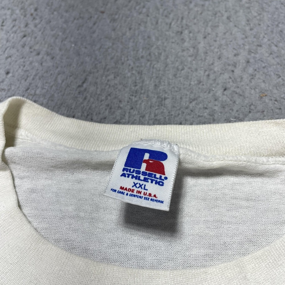 Vintage Team USA Shirt Mens 2XL White Long Sleeve Russell Athletic Fit XL 88 80s - Picture 5 of 10